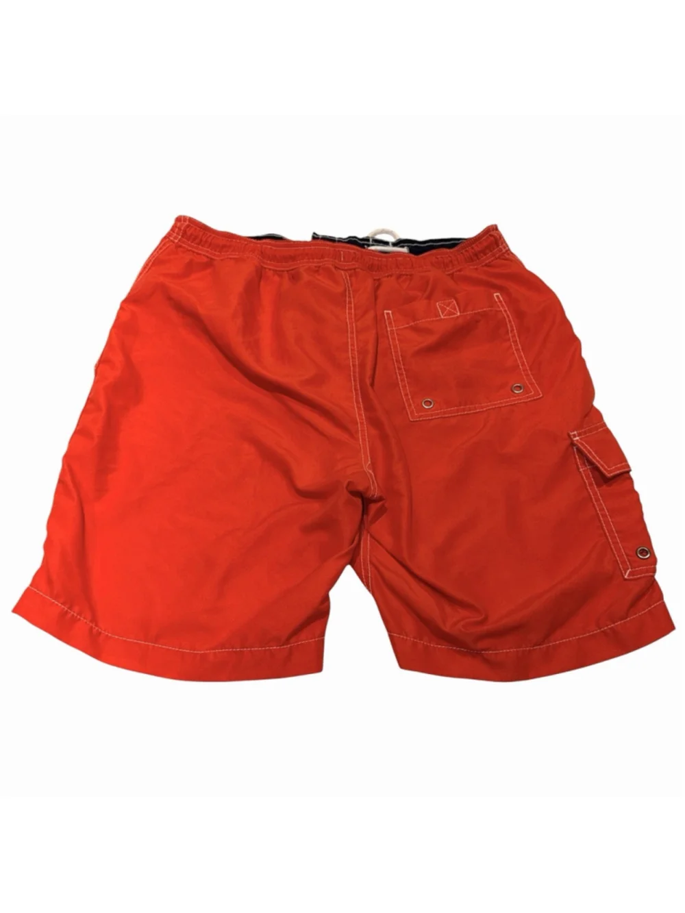 Merona Board Shorts Mens Size Medium Red Cargo Pocket Swim Trunks FLAW Read